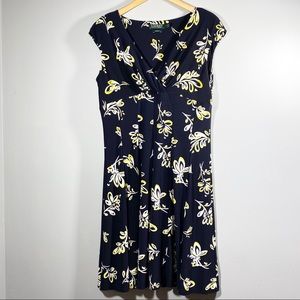 RALPH LAUREN floral stretchy midi dress 16